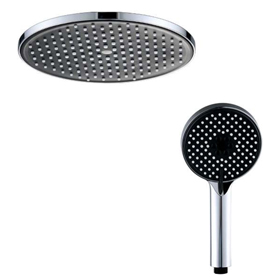 New Shower Head with Top Rainfall Shower and Handheld Shower Colorful Three Outlet Modes Water Saving